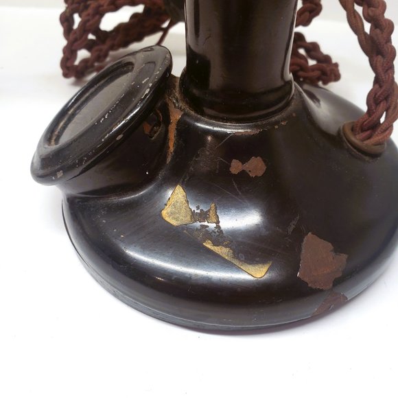 Antique Non Dialing Candlestick Phone Telephone Brass Bakelite PL 234 No 22 - Picture 15 of 16